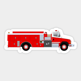 Red Fire Truck Tanker Sticker